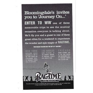 Ragtime The Musical Advertisement Print 1997